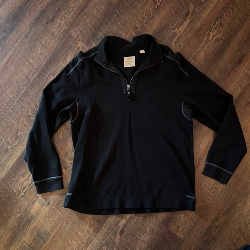 Tommy Bahama Mens Sz L pullover 1/4 zip Black